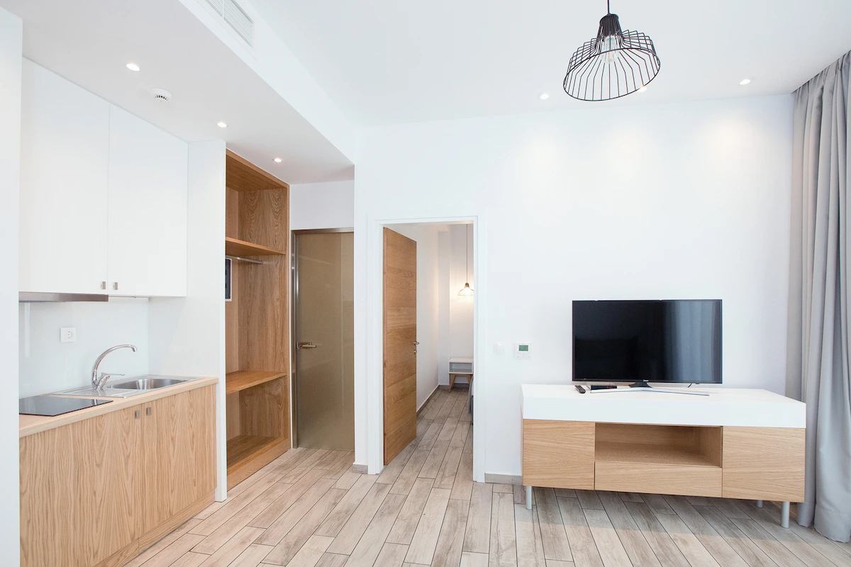 Spacious apartment interior at Suites Sole boutique hotel, Keramoti Greece