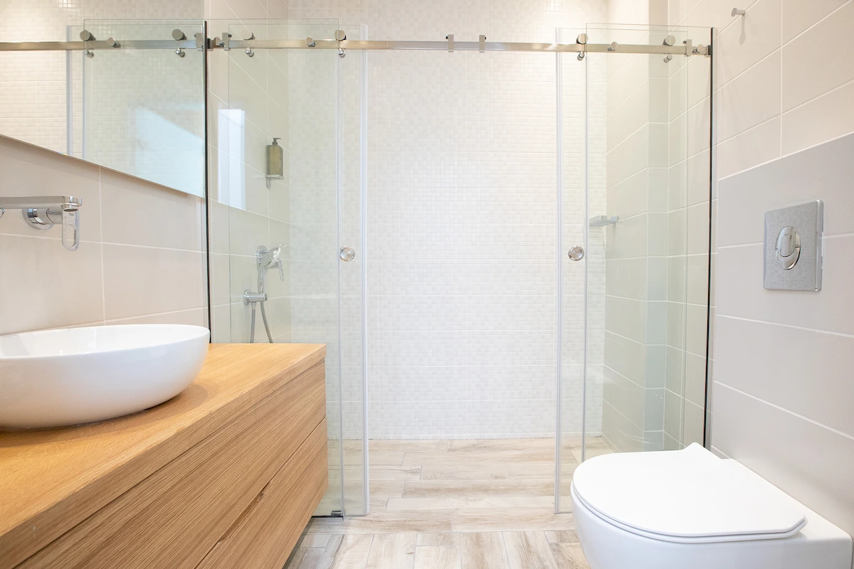 Modern bathroom with quality fittings at Suites Sole boutique hotel, Keramoti Greece